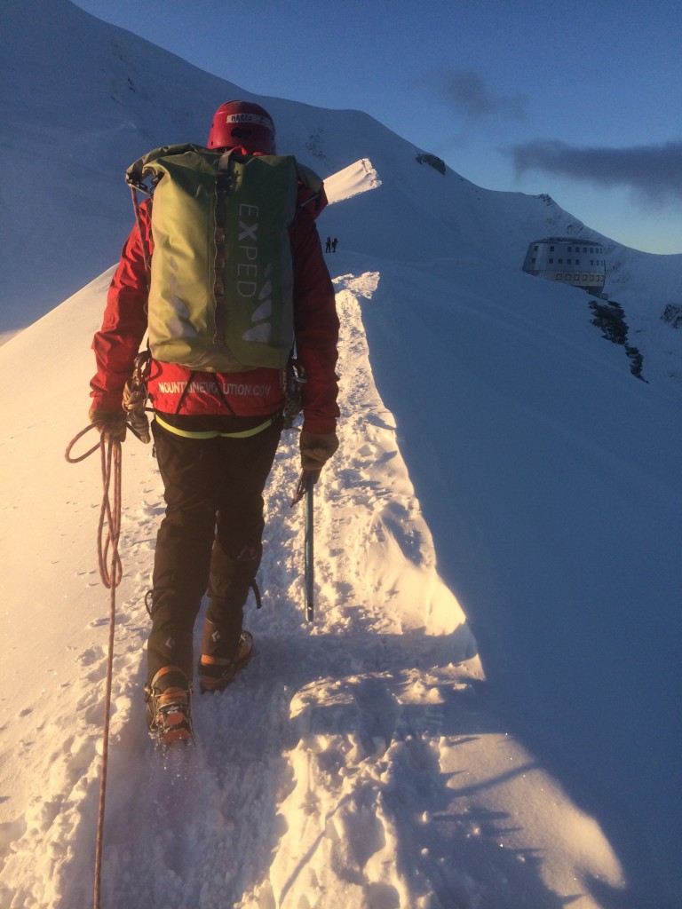 Reaching the Gouter Hut