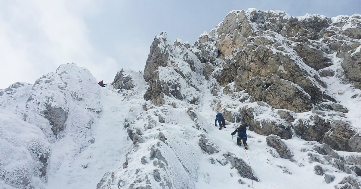 Seconda uscita del Corso di Alpinismo Invernale Avanzato. Allievi da Roma e L'Aquila hanno salito lo Sperone a Sinistra del Centrale Terminillo