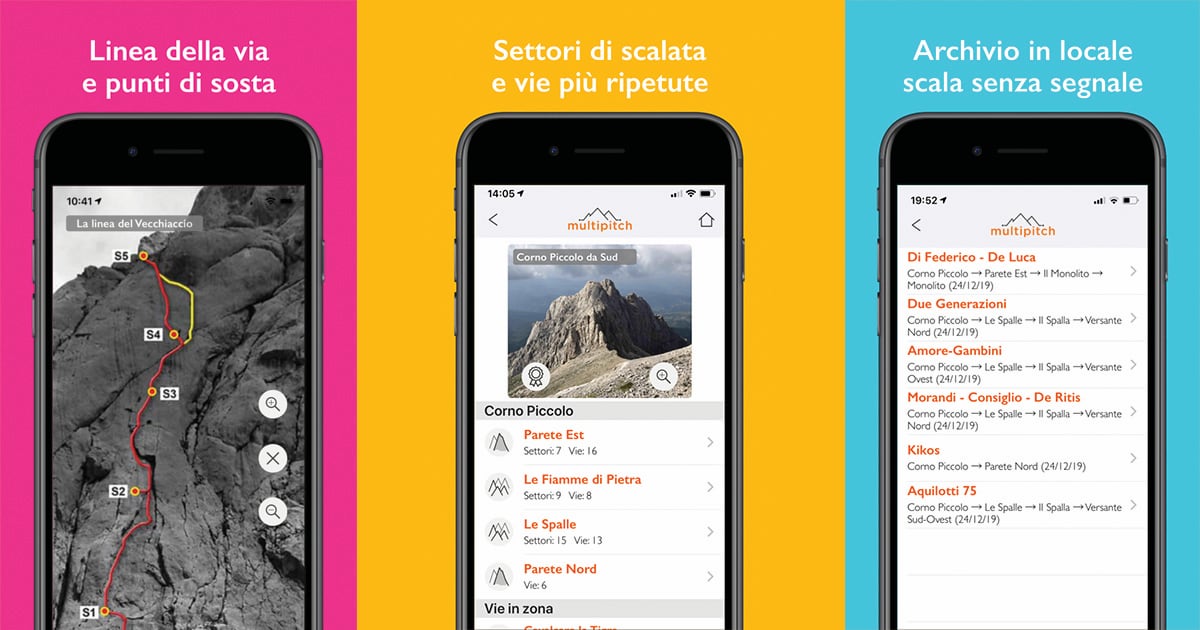 Mountain Evolution tra i sostenitori del progetto Multipitch che raccoglie le vie di roccia del Gran Sasso in un'app